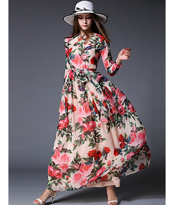  Women‘s Going out / Party/Cocktail / Holiday Vintage / Street chic / Sophisticated Floral Swing Dress